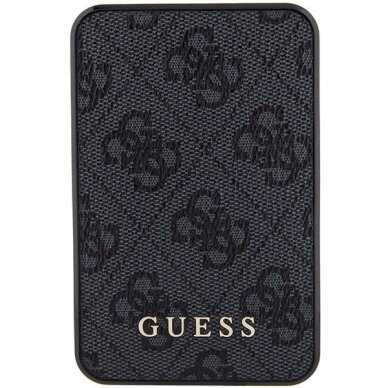 Guess Powerbank 15W GUPB5LP4GEGK 5000mAh black/black 4G Leather Metal Logo 1