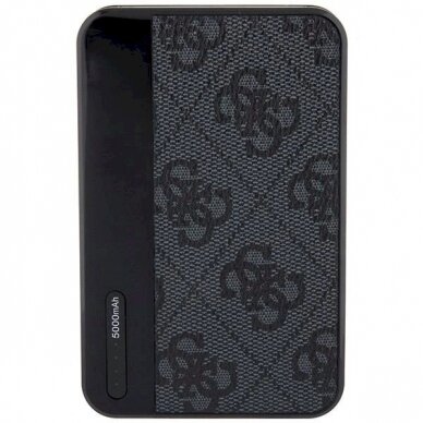 Guess Powerbank 15W GUPB5LP4GEGK 5000mAh black/black 4G Leather Metal Logo 3