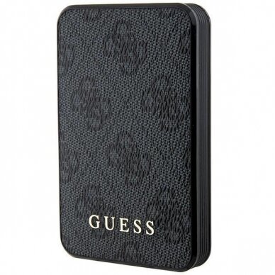 Guess Powerbank 15W GUPB5LP4GEGK 5000mAh black/black 4G Leather Metal Logo