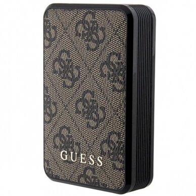 Guess Powerbank 18W GUPB10DP4GEGW 10000mAh brown/brown 4G Leather Metal Logo