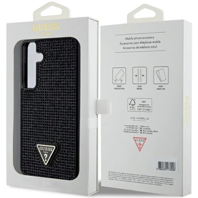 Guess Rhinestone Triangle Dėklas Samsung Galaxy S24+ - juodas 7