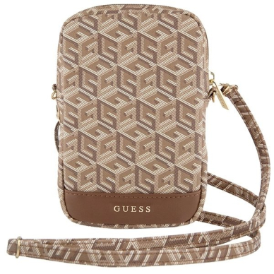 Guess Zip GCube Bottom Stripe phone Krepšys - brown 1