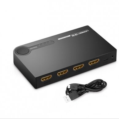 HDMI Kabelis Ugreen - 3x HDMI splitter switch 3D 4K 7,5 Gbps 36 bit per channel Juodas (40234) 10