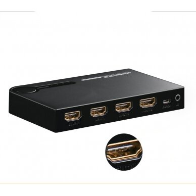 HDMI Kabelis Ugreen - 3x HDMI splitter switch 3D 4K 7,5 Gbps 36 bit per channel Juodas (40234) 12