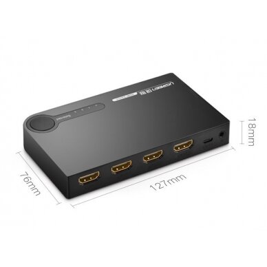 HDMI Kabelis Ugreen - 3x HDMI splitter switch 3D 4K 7,5 Gbps 36 bit per channel Juodas (40234) 14