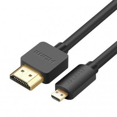 HDMI Kabelis Ugreen - micro HDMI kabelis 19 pin 2.0v 4K 60Hz 30AWG 1,5m juodas (30102)