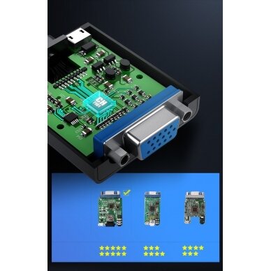 HDMI Kabelis Ugreen - VGA micro USB / audio 3,5 mm mini jack adapter juodas (40248) 10