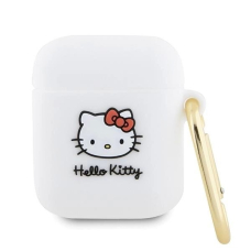 Hello Kitty Dėklas Silicone 3D Kitty HeadAirPods 1/2 - Baltas