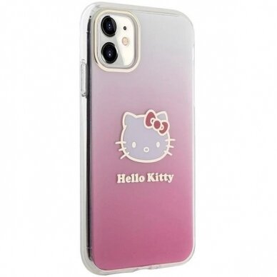 Hello Kitty Dėklas IML Gradient Electrop Kitty HeadiPhone 11 / Xr - Rožinis 3