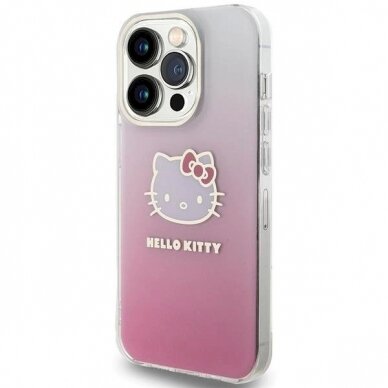 Hello Kitty Dėklas IML Gradient Electrop Kitty HeadiPhone 14 Pro - Rožinis 1