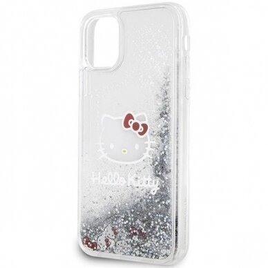 Hello Kitty Dėklas Liquid Glitter Charms Kitty HeadiPhone 11 / Xr - Sidabrinis 5