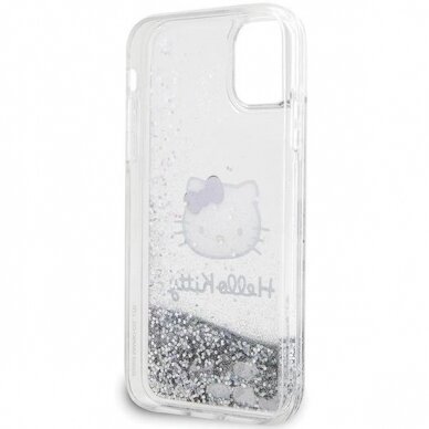 Hello Kitty Dėklas Liquid Glitter Charms Kitty HeadiPhone 11 / Xr - Sidabrinis 6