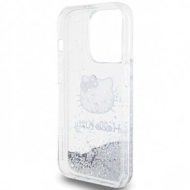 Hello Kitty Dėklas Liquid Glitter Charms Kitty HeadiPhone 13 Pro / 13 - Sidabrinis 6