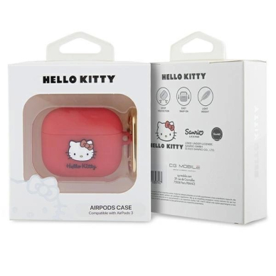 Hello Kitty Dėklas Silicone 3D Kitty HeadAirPods 3 - fuchsia 2