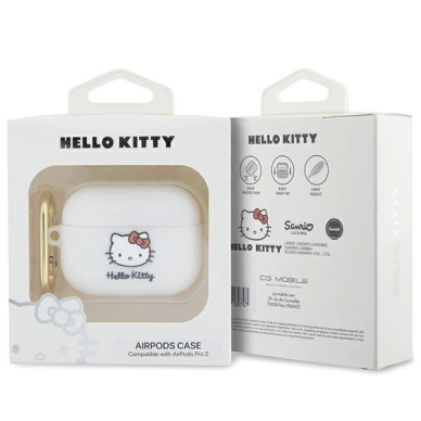 Hello Kitty Dėklas Silicone 3D Kitty HeadAirPods Pro 2 (2022/2023) - Baltas 3