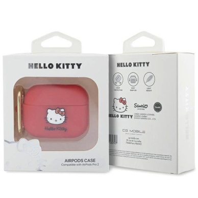 Hello Kitty Dėklas Silicone 3D Kitty HeadAirPods Pro 2 (2022/2023) - fuchsia 3