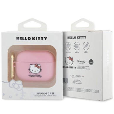 Hello Kitty Dėklas Silicone 3D Kitty HeadAirPods Pro 2 (2022/2023) - Rožinis 3