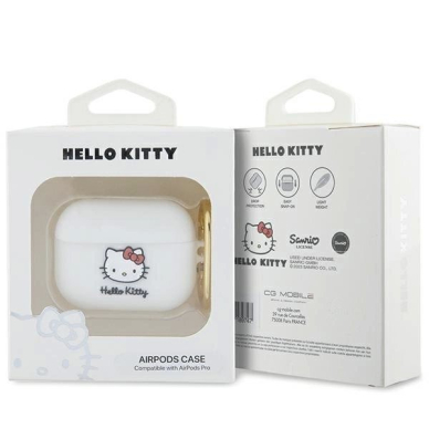 Hello Kitty Dėklas Silicone 3D Kitty HeadAirPods Pro - Baltas 2