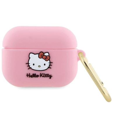 Hello Kitty Dėklas Silicone 3D Kitty HeadAirPods Pro - Rožinis