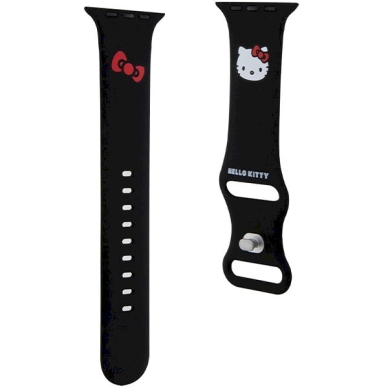 Hello Kitty Dėklas Silicone Kitty Head Strap for Apple Watch 42/44/45/49mm - Juodas 2