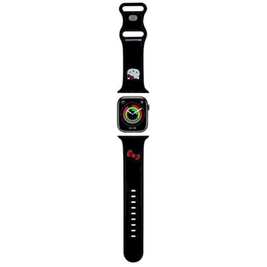 Hello Kitty Dėklas Silicone Kitty Head Strap for Apple Watch 42/44/45/49mm - Juodas