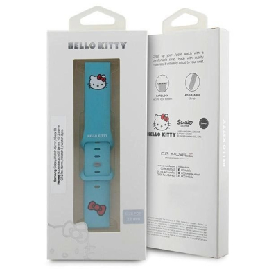 Hello Kitty Silicone Kitty Head Apyrankė universal 22mm - blue 3