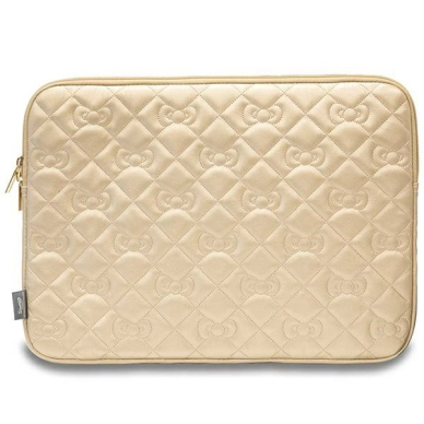 Hello Kitty Zip PU Quilted Bows Dėklas a 14 laptop - gold 2