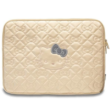 Hello Kitty Zip PU Quilted Bows Dėklas a 14 laptop - gold