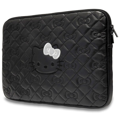 Hello Kitty Zip PU Quilted Bows Dėklas a 14 laptop - Juodas 1