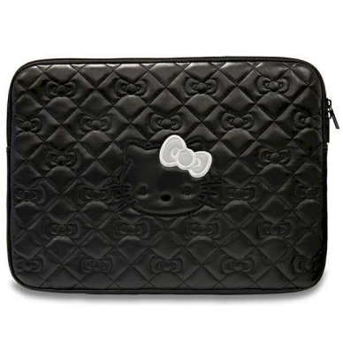 Hello Kitty Zip PU Quilted Bows Dėklas a 14 laptop - Juodas