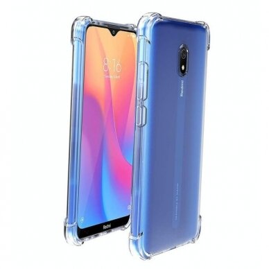 Akcija! xiaomi redmi 8 dėklas ANTISHOCK Skaidrus 0,5mm SILIKONINIS