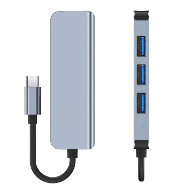 HUB Tech-Protect V1 4in1 USB-C - 3x USB-A 2.0 / USB-A 3.0 - pilkas 7