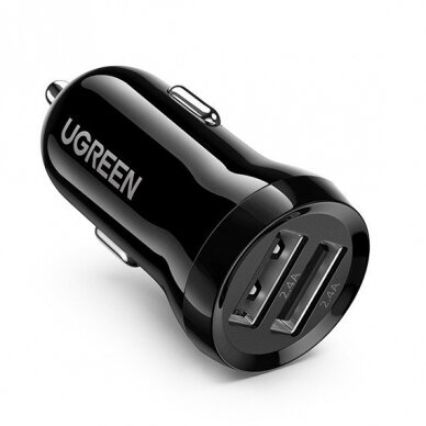 Įkroviklis automobilinis Ugreen ED018 2xUSB-A 24W juodas