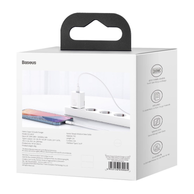 Įkroviklis Baseus Super 20 W USB Type C - Lightning 1 m Baltas (TZCCSUP-B02) 5