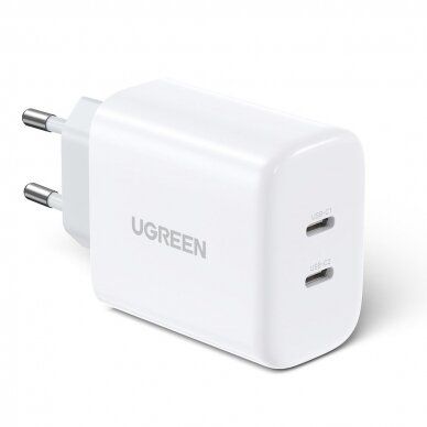 Įkroviklis buitinis Ugreen CD243 2xUSB-C 40W baltas