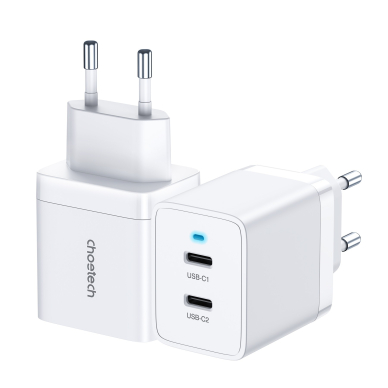 Įkroviklis  Choetech Q5006 2xUSB-C PD40W baltas