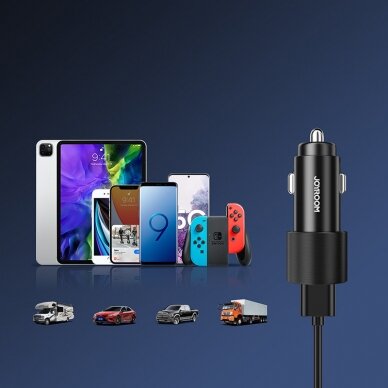 Įkroviklis Joyroom 2 x USB 24W + 3in1 USB Type C / micro USB / Lightning 1.2m Juodas (JR-CL10) 7