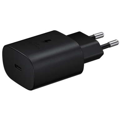 Įkroviklis originalus Samsung Super Fast Charging PD EP-TA800 25W + Type-C kabelis 25W pakuotėje juodas