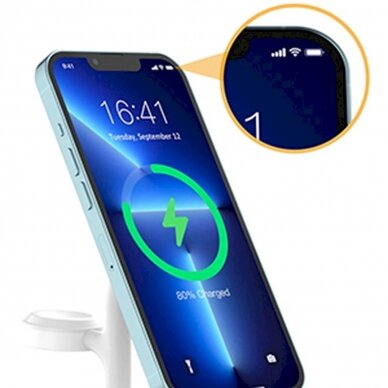 Įkrovimo stotelė Choetech T585-F 3in1 inductive charging station iPhone 12/13, AirPods Pro, Apple Watch Baltas 11