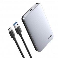 Išorinis Kietasis Diskas Ugreen 2,5" Korpusas SATA 3.0 6Gbps Pilkas + USB - USB Type C Kabelis 0,5m (CM300)