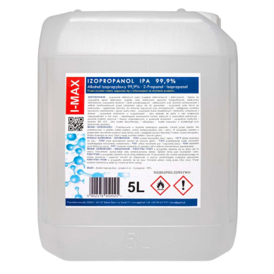 Isopropyl alcohol Isopropanol IPA I-MAX 99.9% 5L