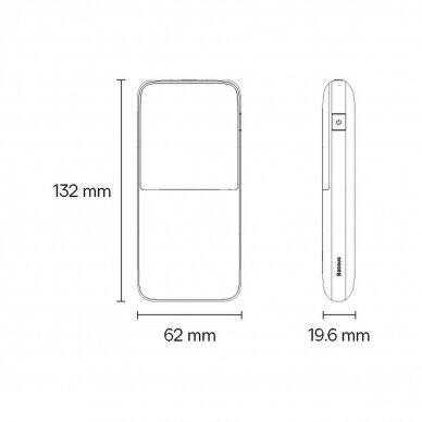 Išorinė Baterija Baseus Pro 10000mAh 20W USB Type A - USB Type C 3A 0.3m Balta (PPBD040202) 22