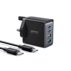 Joyroom TCG02 PD USB-C USB-A 67W GaN wall Įkroviklis  (UK) + USB-C Kabelis - Juodas