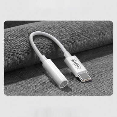 Joyroom 3,5 mm mini lizdas į USB Type C Ausinių Adapteris Baltas (SH-C1) 1