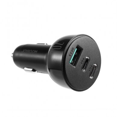 Joyroom car charger 70W with 3 ports: USB, 2 x USB C Juodas (JR-CL26) 3