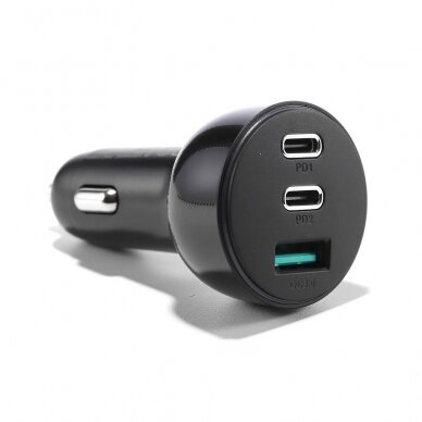 Joyroom car charger 70W with 3 ports: USB, 2 x USB C Juodas (JR-CL26) 5