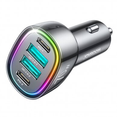 Joyroom car charger 70W with 4 ports: 2 x USB C, 2 x USB Juodas (JR-CL29)