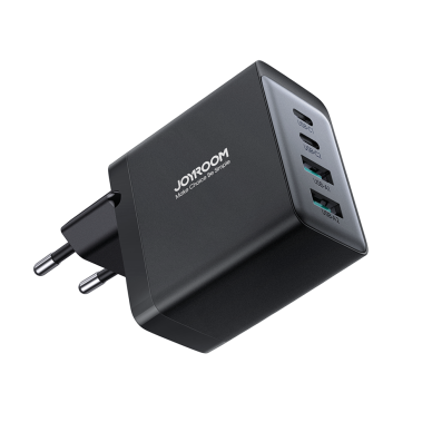 Joyroom charger GaN 67W 4 ports (2x USB, 2x USB C) Juodas (TCG02) + cable USB C - USB C 100W 1.2m 2