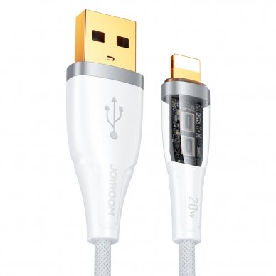 Joyroom fast charging cable with smart switch USB-A - Lightning 2.4A 1.2m Baltas (S-UL012A3)