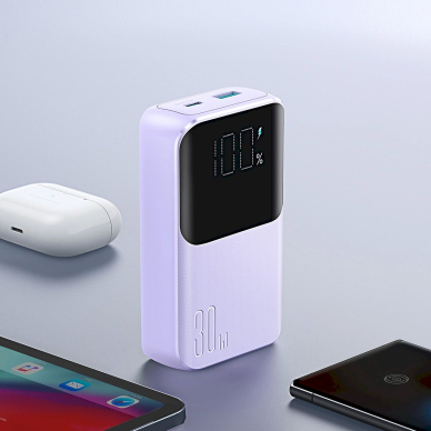 Joyroom JR-PBC06 mini power bankbuilt-in USB-C / Lightning Kabeliss 30W 10000mAh - violetinis 7